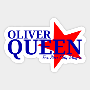 Oliver Queen For Star City Mayor - Patriotic Colors Design Sticker